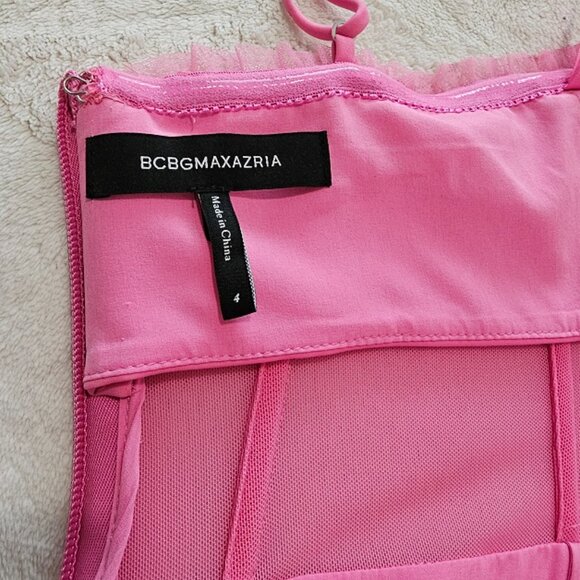BCBGMAXAZRIA Pink Corset Tulle Evening Gown in size 4 - Picture 8 of 10